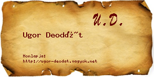 Ugor Deodát névjegykártya